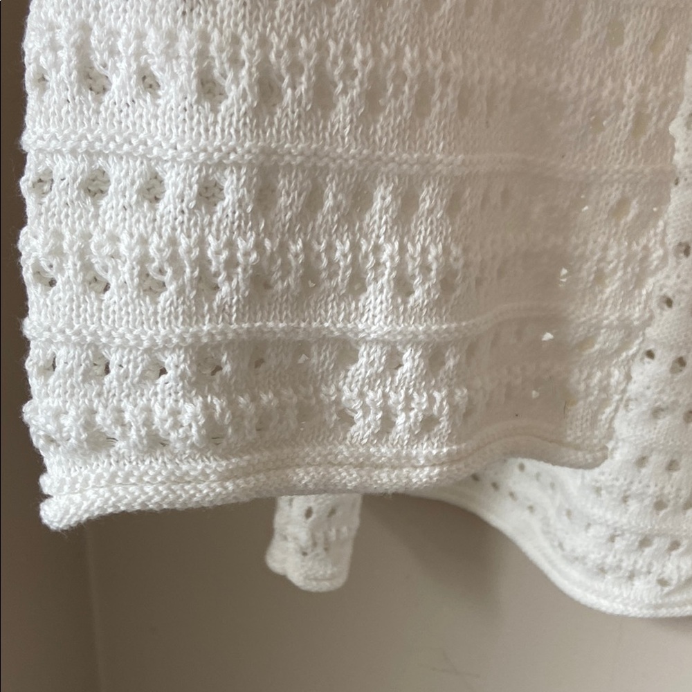 White Boxy Ribbed Sweatshirt - Picture 4 of 5